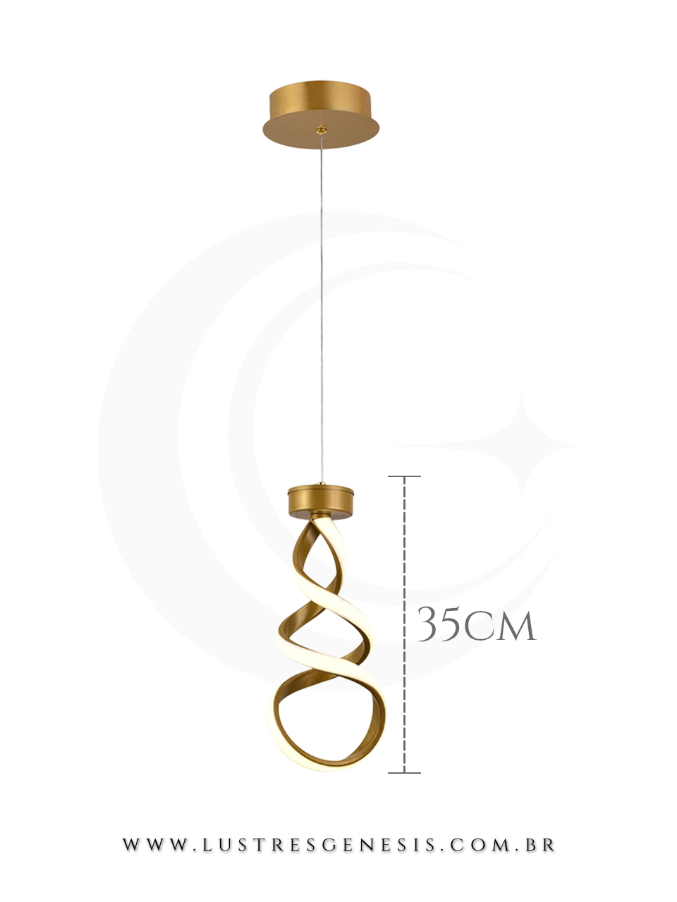 O Lustre Pendente em metal e silicone une elegancia e sofistiacao para o seu ambiente. Com LED integrado de 18W na luz amarela 3000K bivolt